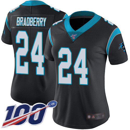 Carolina Panthers Limited Black Women James Bradberry Home Jersey NFL Football #24 100th Season Vapor Untouchable